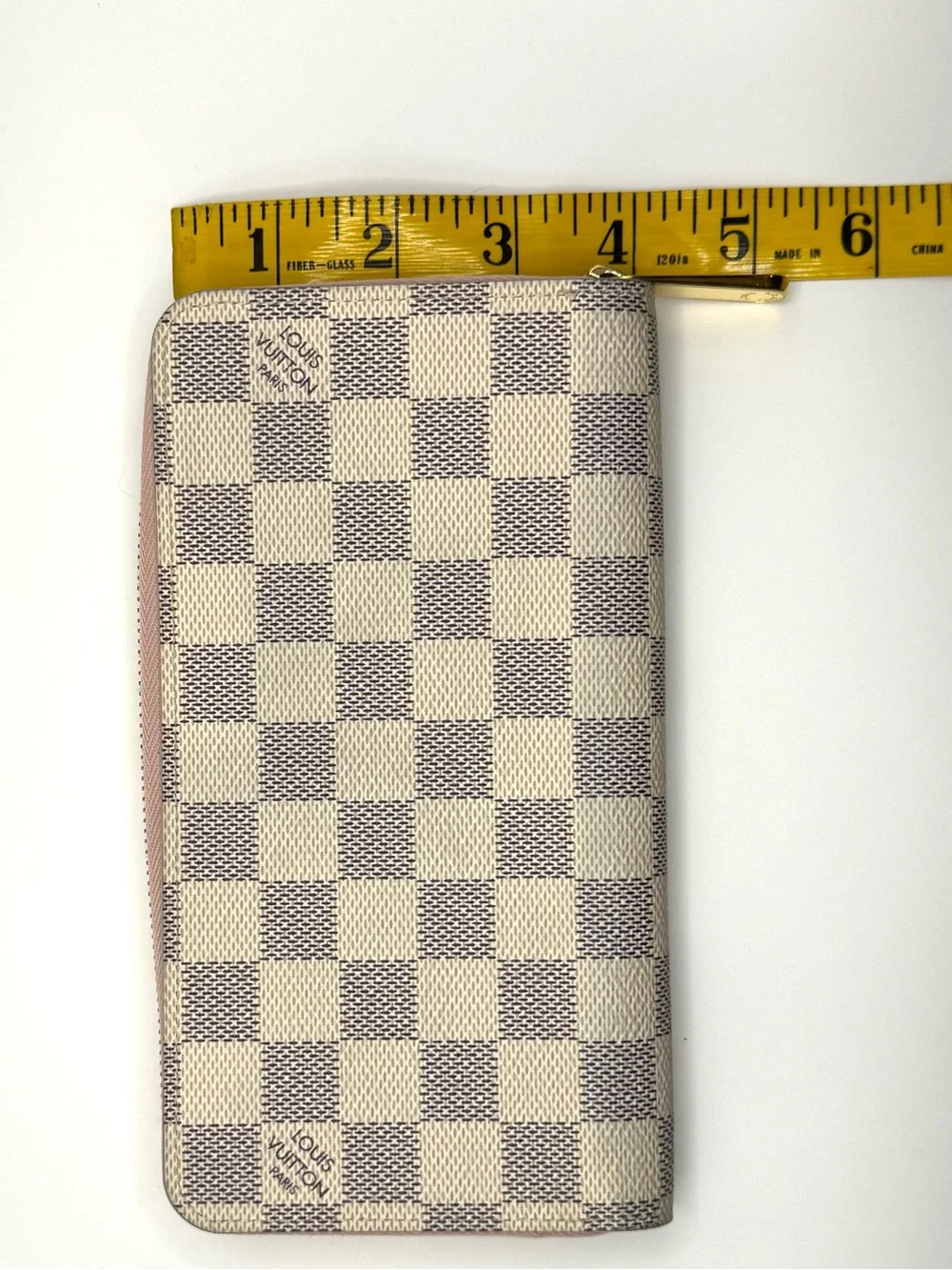 Authentic Louis Vuitton Damier Azur Zip-Around Wallet - Rose Ballerine Pink